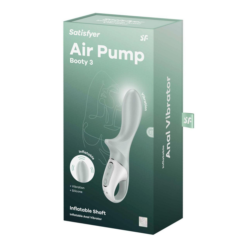 Анальний надувний вібратор Satisfyer Air Pump Booty 3, гнучкий стовбур Sex Aura Київ - фото 6