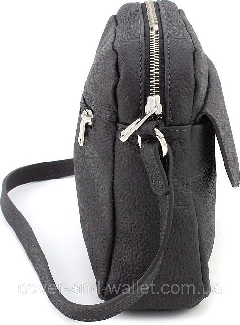Черная женская сумка-кроссбоди из натуральной кожи высокого качества Grande Pelle 755710 Киев - изображение 4