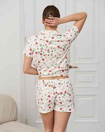 Женская пижама комплект рубашка с шортиками - сердечки Nicoletta 60236 Киев