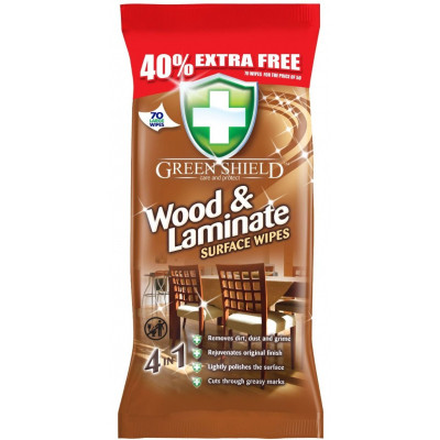 Серветки для прибирання Green Shield для чищення дерева та ламінату 70 шт. (5060110225330) Вінниця - фото 1