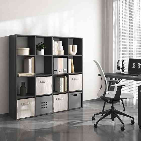 Стелаж VAYS M-14, книжкова полиця з 16 комірками, ЛДСП, 143×29×143 см - для дому, офісу, дитячої або вітальні Львів