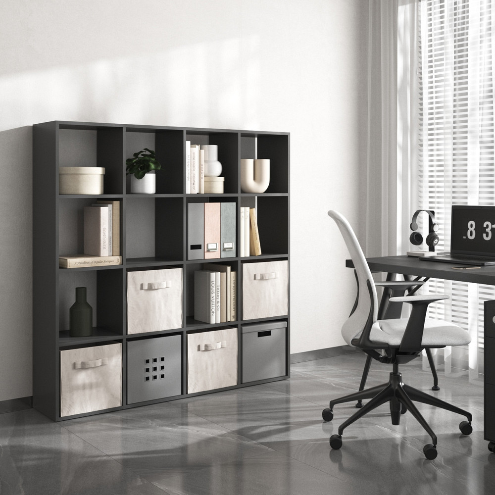 Стелаж VAYS M-14, книжкова полиця з 16 комірками, ЛДСП, 143×29×143 см - для дому, офісу, дитячої або вітальні Львів - фото 2