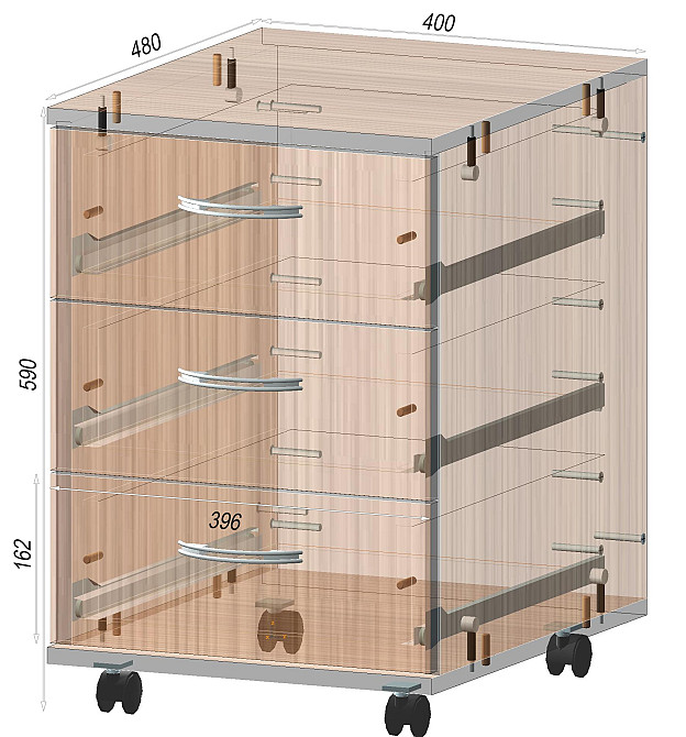 Тумба офисная ТМ-2, Дуб Сонома Трюфель, 400/480/590 Львов - изображение 2
