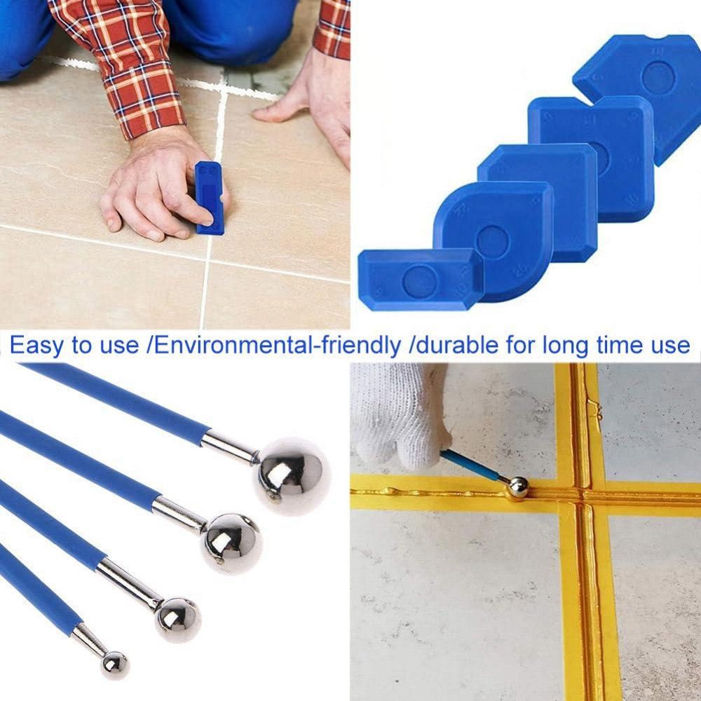 Набор инструментов для швов GB09/GUAB09 разноцветный 9 шт силиконовые шпатели и металлические шарики для Киев - изображение 4