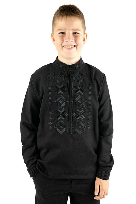 Вишиванка для хлопчиків, лляна, чорна, топ 122 Київ - фото 1