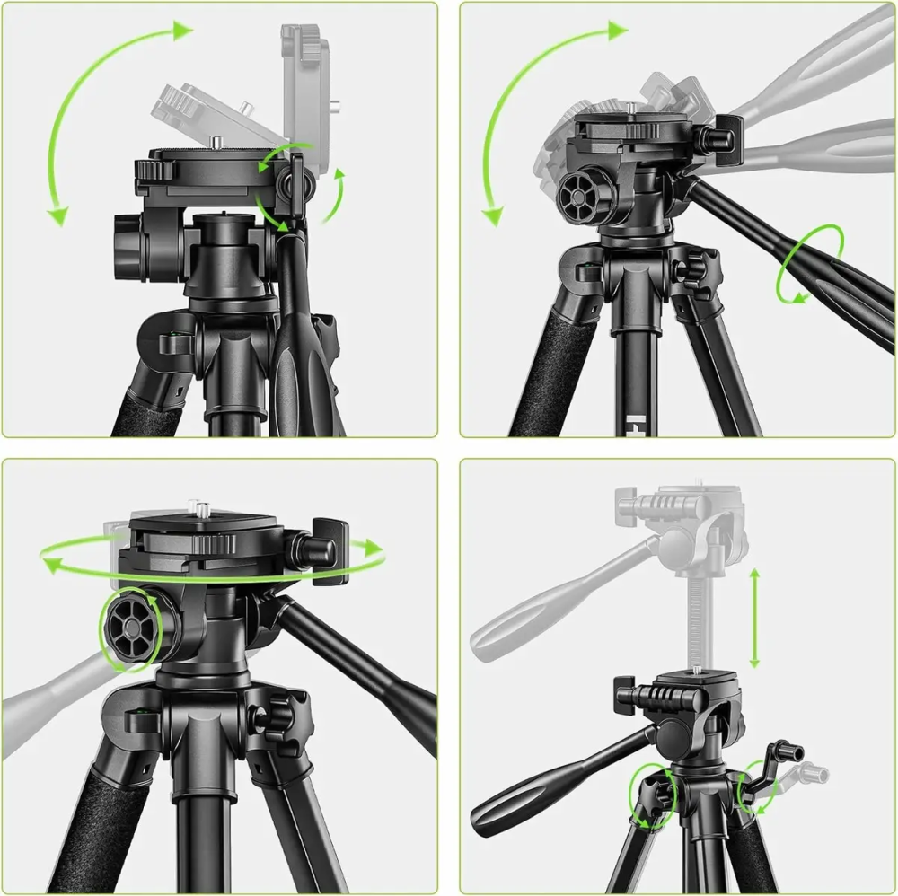 Штатив тринога Huepar TPD14 (50-140см) с резьбой 1/4 дюйма Черный Киев - изображение 8