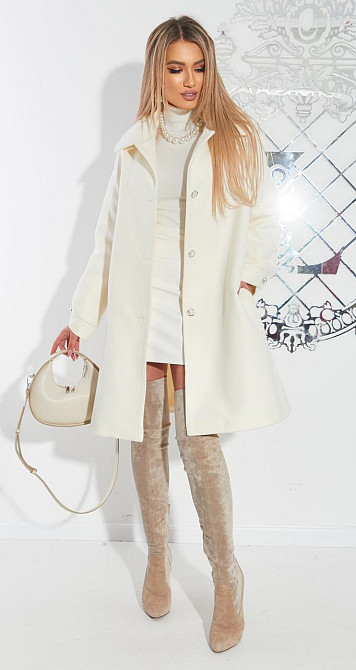 Светлое пальто А силуєта Київ - фото 2