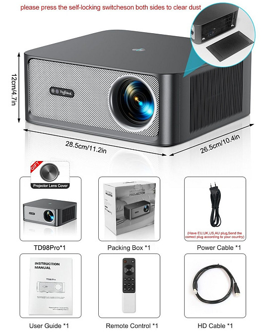 Проектор ThundeaL TD95W 1300 ANSI, Android, Wi-Fi, Автофокус Новий Харьков - изображение 1