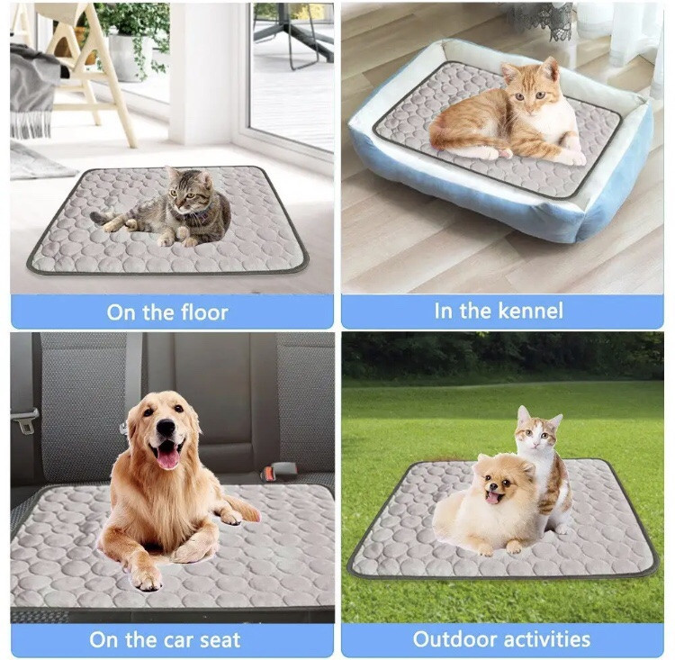 Коврик для котов и собак охлаждающий и дышащий, с мягкой подкладкой, летний, размер 40*30 см, синий, нейлон. Киев - изображение 7