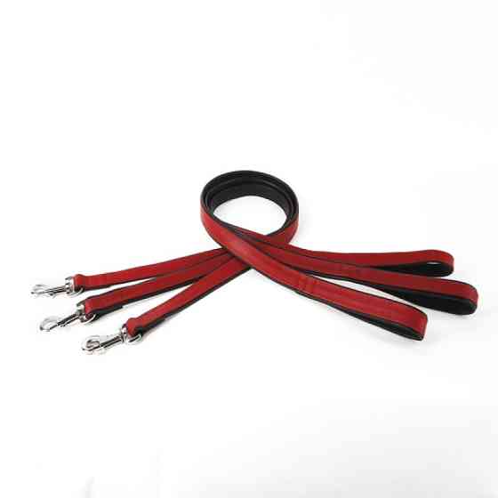 64017 Повідець 12мм "ПРЕМІУМ" шкіряний подвійний 1.2 м Вінниця