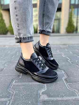 Masis Кросівки жіночі MASIS 1018 чорні (весна-осінь, шкіра+замша натуральна) (5176) Коломыя