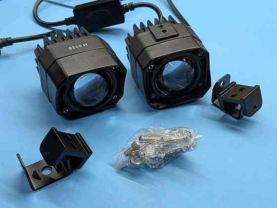 Протитуманні фари універсальні ПТФ бі-лед квадратні додаткові фари туманки Bi-LED Fog Lights линза Харків