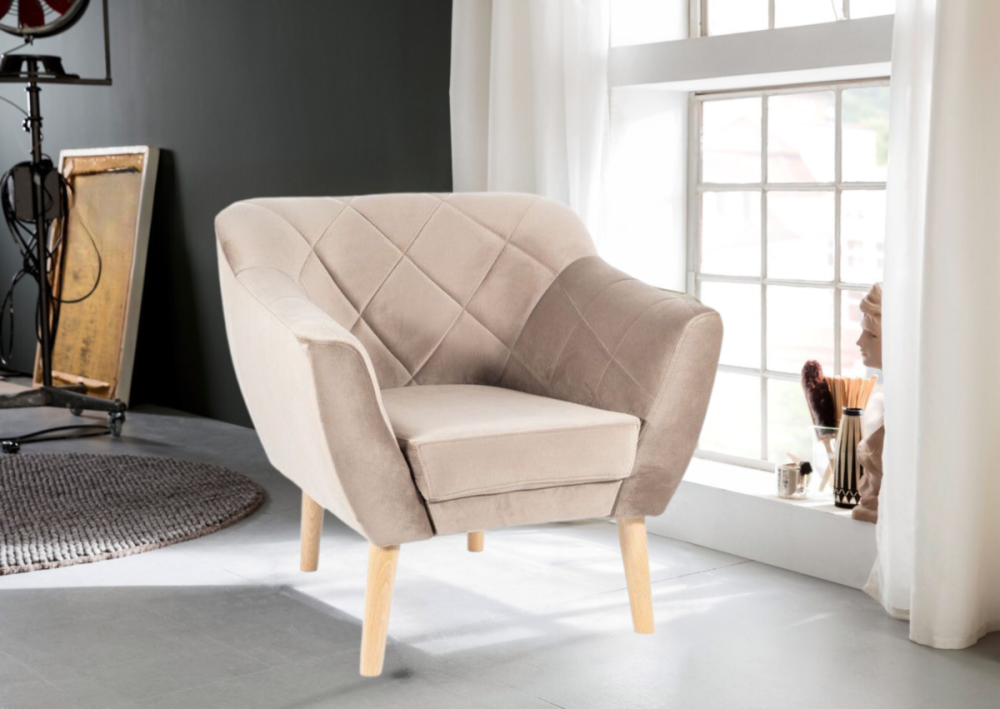 Крісло KARO 1 VELVET темний беж/бук BL.40 Київ - фото 2