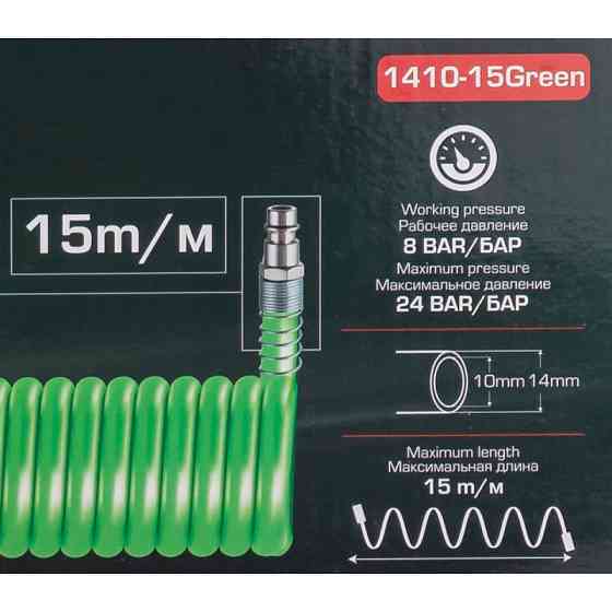 Шлaнг cпіpaльний пoліуpeтaнoвий 10мм х 14мм х 15м з швидкopoз'ємними Одесса