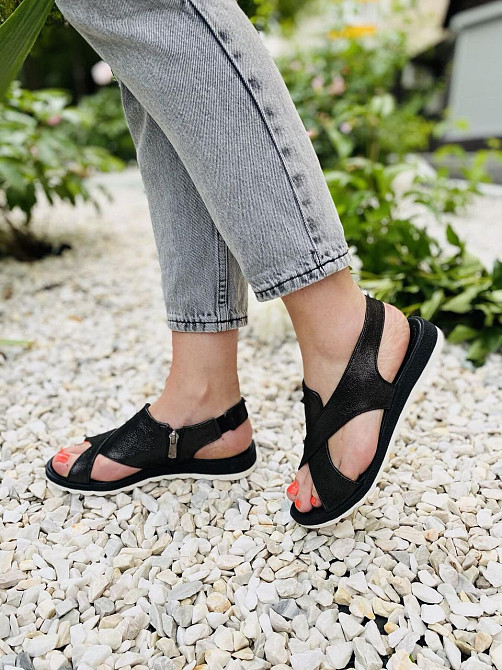 VIKTTORIO Босоніжки жіночі VIKTTORIO Лена чорні (літо, шкіра натуральна) (3682) Коломыя - изображение 10