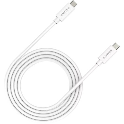 Дата кабель USB-C to USB-C 2.0m UC-42 5A 240W(ERP) E-MARK, white Canyon (CNS-USBC42W) Винница - изображение 1