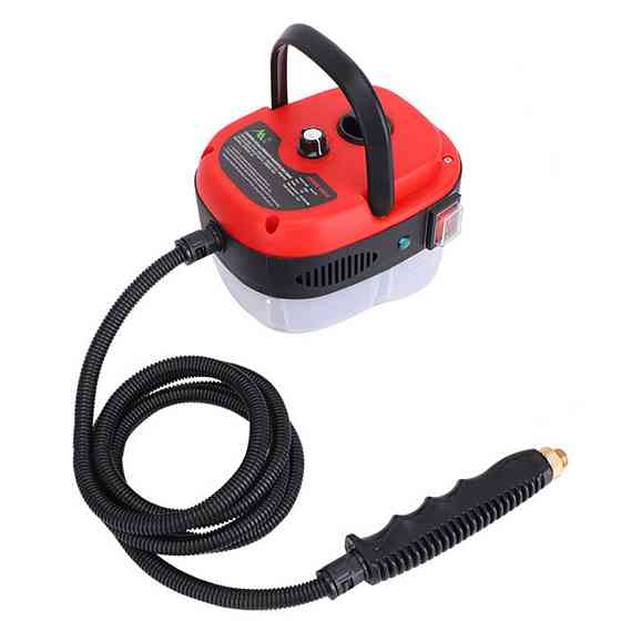 Портативный пароочиститель для дома, 2500Вт, 900мл + 4 насадки, Красный / Парогенератор для уборки / Паровой очиститель Киев