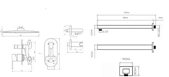 Душова система вбудована TOPAZ SARDINIA TSG 08205-400-BL Киев