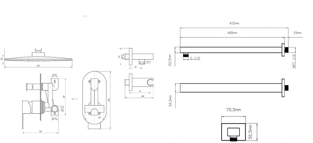 Душова система вбудована TOPAZ SARDINIA TSG 08205-400-BL Тернопіль - фото 2