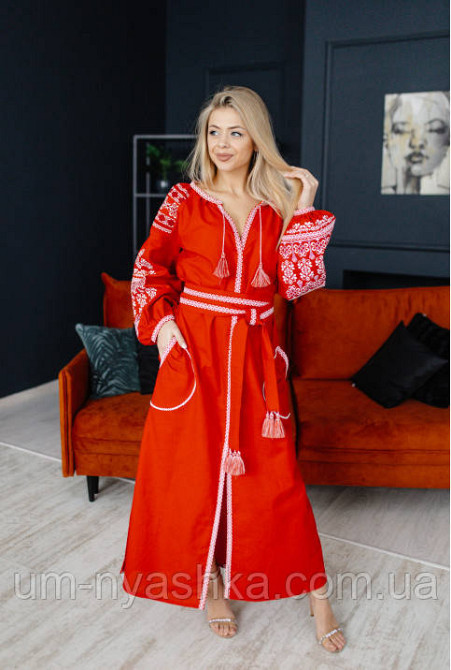 Жіноча вишита сукня на льоні Злата Кривий Ріг - фото 4