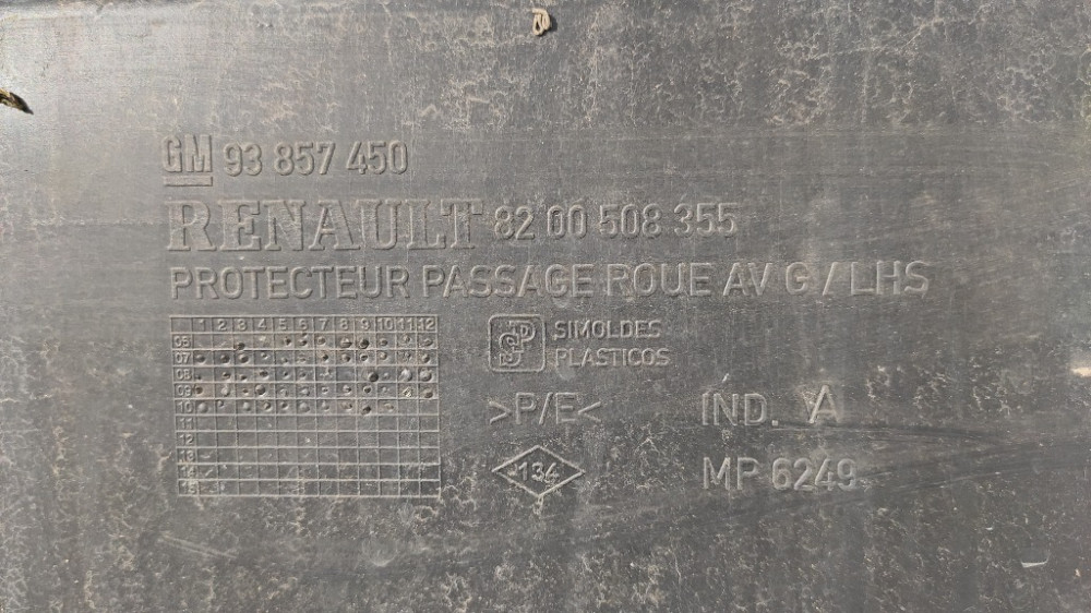 Підкрилок передній лівий (задня частина) Renault Trafic 2007-2013 (8200508355) Ковель - фото 2