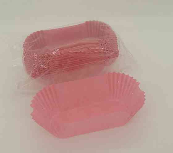 Тартолетка для кексів"Прямокутна рожева"(80*35*30,5) (100шт)/П-8/ (1 уп.) Харків