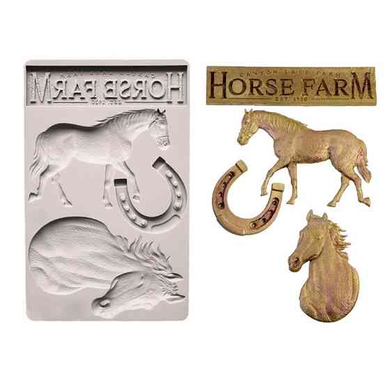 Молд силіконовий Кінь і підкова 203 на 128 мм сірий Київ