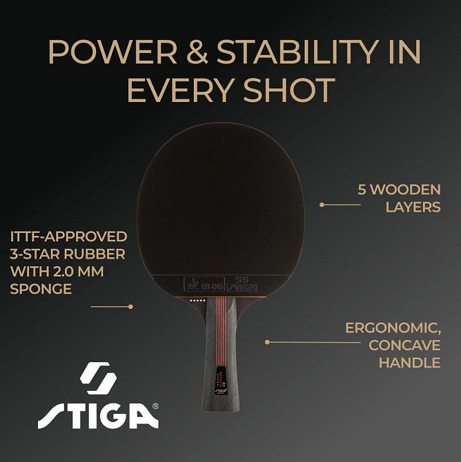 Ракетка для настільного тенісу Stiga Flexure 5 Star ver.2 FL (1215-1205-35) Київ - фото 9