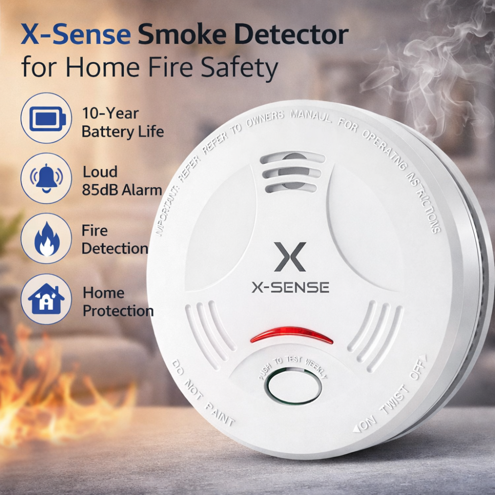 Димова сигналізація X-Sense SD11 фотоелектрична з батареєю на 10 років біла 85 дБ 12,2 х12, 2х4, 5 см Київ - фото 1