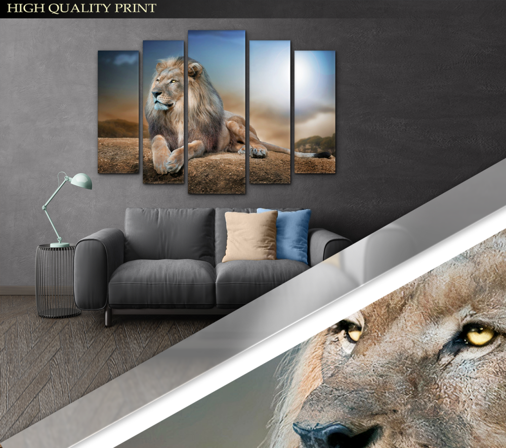 Модульна картина Африка Лев Art-272_5 ( 80х118см ) Київ - фото 3
