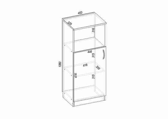 Тумба офисная ОПМ-2, Дуб Сонома, 450/320/1080 Львов