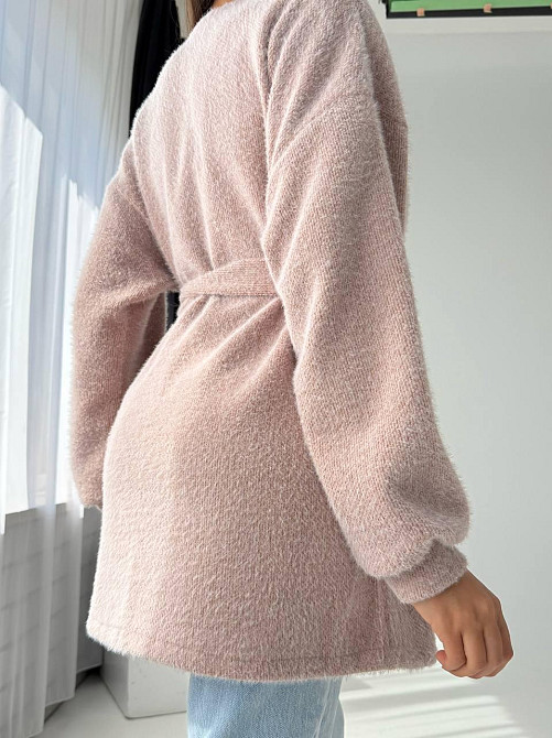 Женский повседневный стильный кардиган из ткани ангора пушистик Мокко Одесса - изображение 6