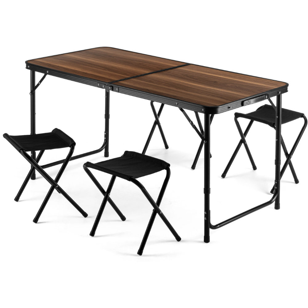 Стіл туристичний розкладний Outtec з 4 стільцями горіх Киев - изображение 1