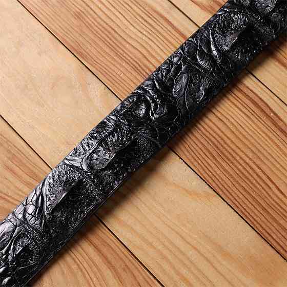 Ремінь чоловічий CROCODILE LEATHER 18008 з натуральної шкіри крокодила Чорний Київ