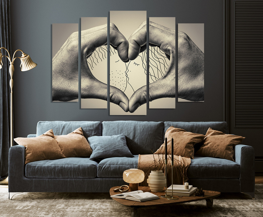 Модульна картина у вітальню/спальню Руки кохання LM009_5 105 x150 см Київ - фото 4