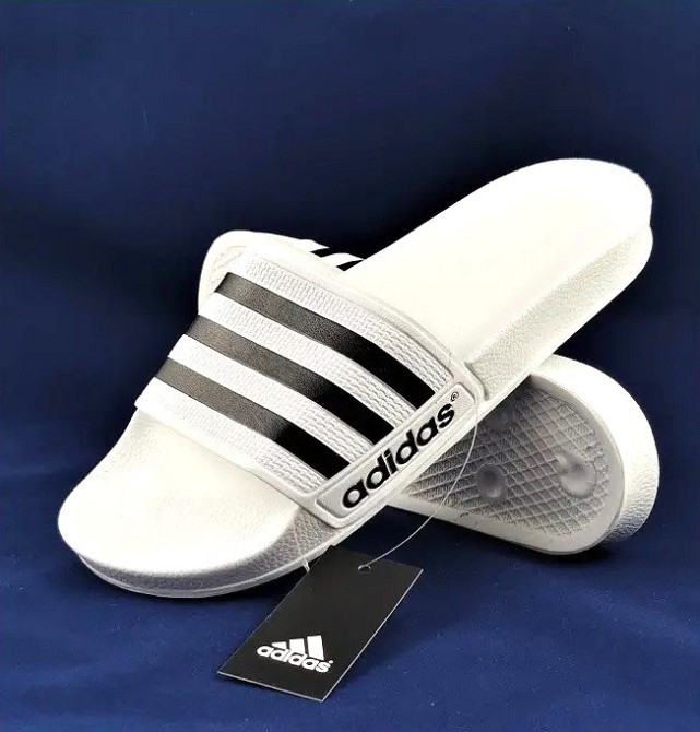 Мужские Белые Шлёпанцы Adidas Сланцы Тапочки Адидас (размеры: 41,42,44,45) Днепр - изображение 1