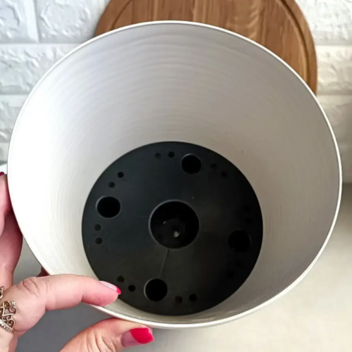 Вазон Ф'южн зі вставкою 36*34см низький біла троянда Алеана Житомир - фото 5