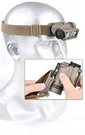 Фонарь тактический Sidewinder Compact II на шлем + CR123A (Койот) Киев