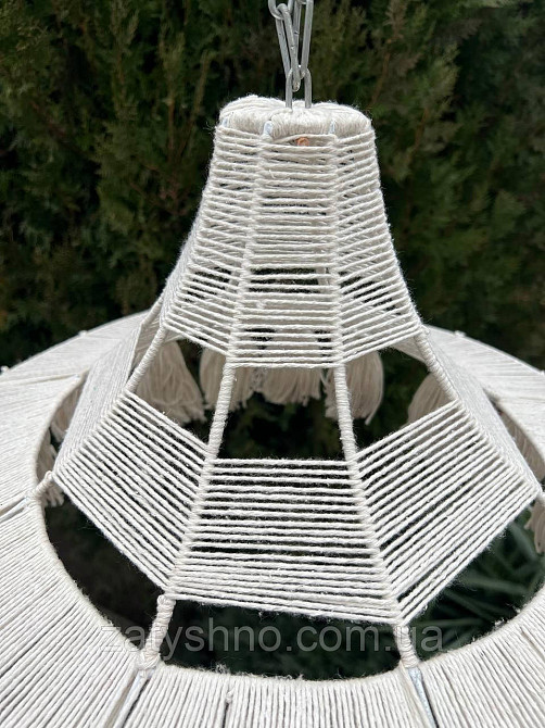 Люстра плетеная белая  с бавовняной нити Киев - изображение 7