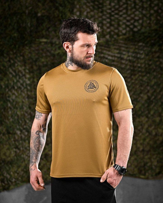 Тактична потовідвідна футболка Oblivion руни койот ДЛ7033 Одеса - фото 3