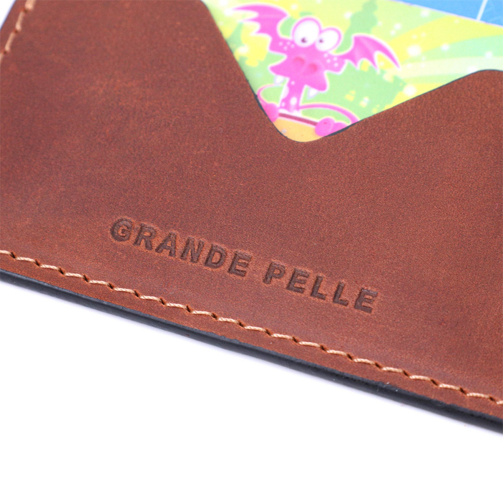 Зручний кард-кейс із натуральної шкіри GRANDE PELLE 11666 Коричневий Київ - фото 4