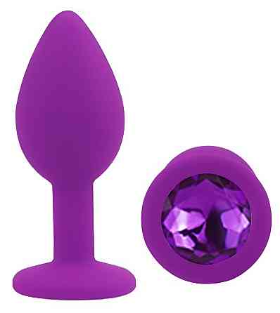 Силіконова анальна пробка EGZO - Silicone Purple Round Plug Purple, size S Sex Aura Київ