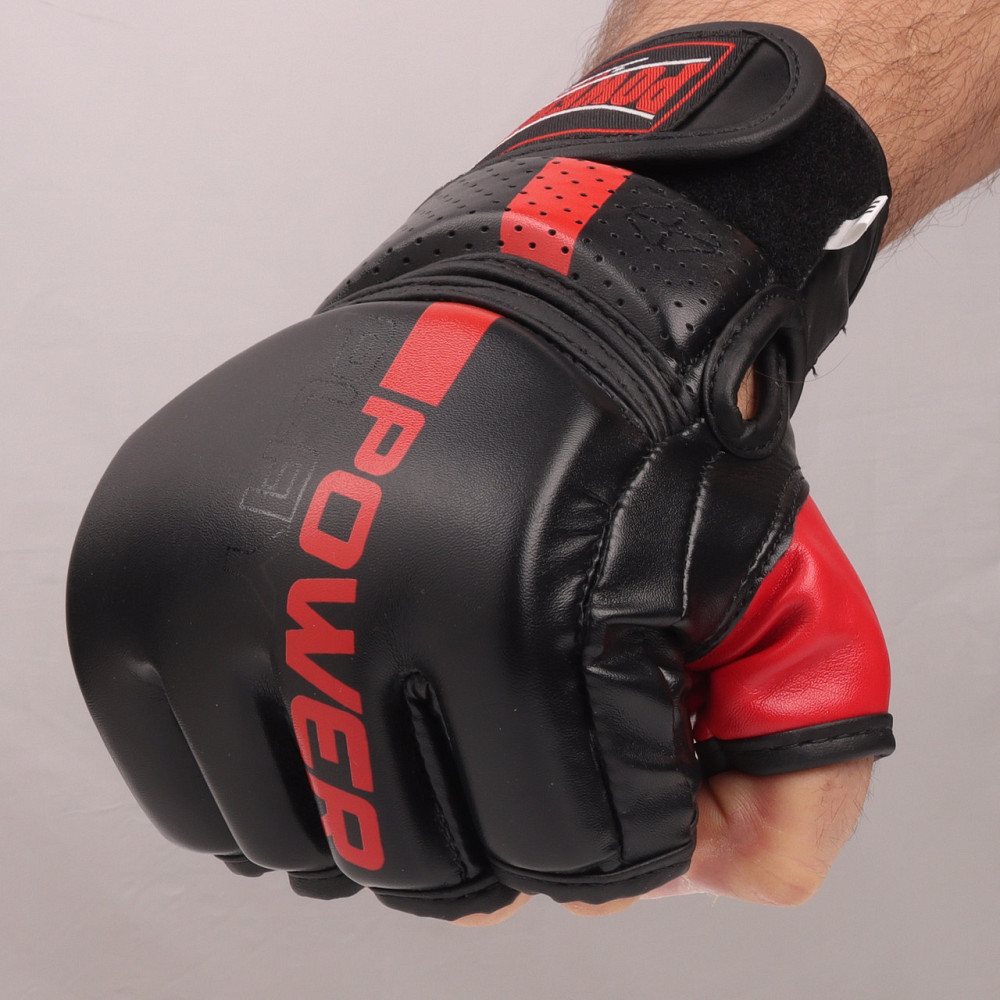 Рукавиці для MMA PowerPlay 3093 Чорні M Каменское - изображение 10