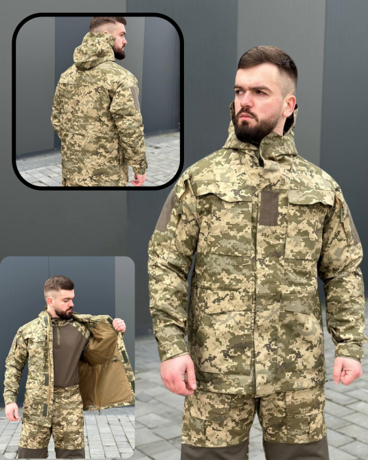Чоловіча куртка ріп стоп піксель тактична чоловіча куртка демісезонна польва парка з капюшоном для ЗСУ   WAR Львів - фото 1