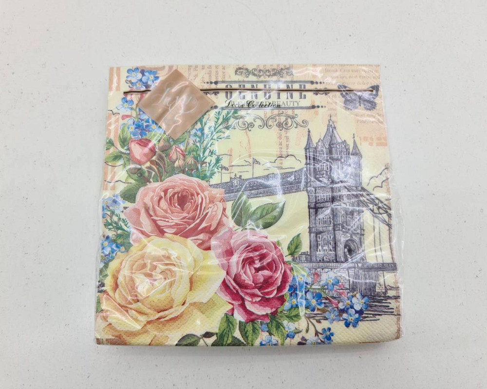 Салфетка трехслойная класическая (ЗЗхЗЗ, 20шт) Luxy  Тауэрский мост (2064) (1 пачка) Харьков - изображение 4