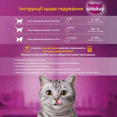 Вологий корм для кішок Whiskas курка, індичка в желе 4х85 г (4770608263676) Вінниця