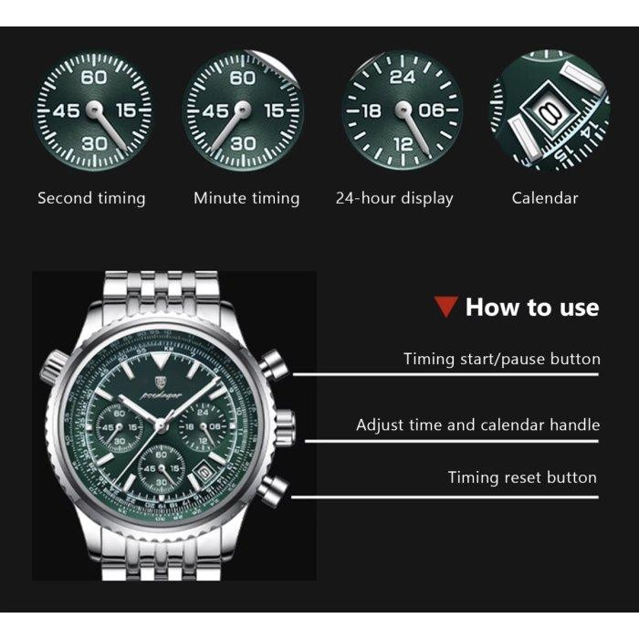 Мужские наручные часы Poedagar Avalon (Серебристые) Киев - изображение 7