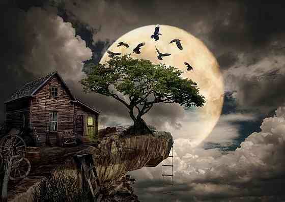 Пазл Зроблена з колод хатина на скелі - A Log Cabin on a Cliff (Enjoy-1614) Киев