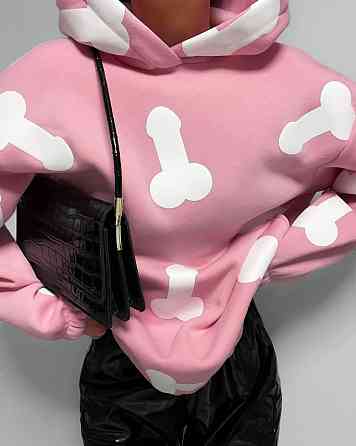 Женское теплое ОХУЕ*** худи оверсайз кроя на фиксаторах трехнитка на флисе Одесса