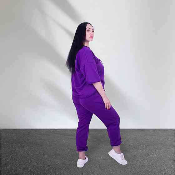 Спортивный летний костюм женский Фиолетовый XL-2XL Харьков